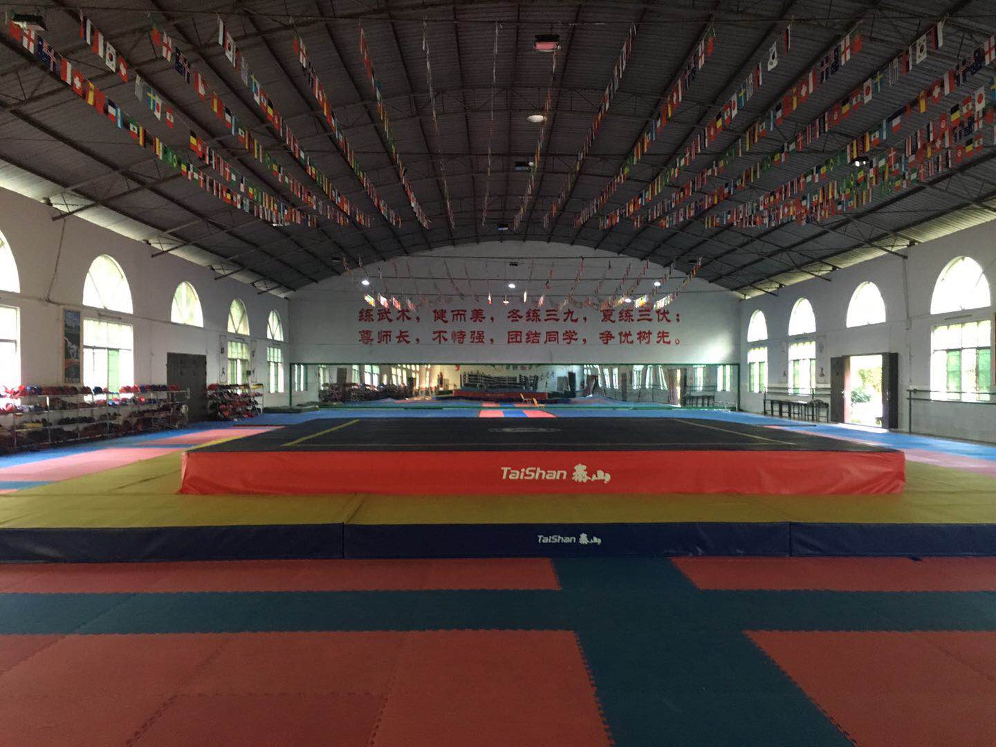 龍翔文武學(xué)校武術(shù)訓(xùn)練館整體項(xiàng)目完工-【玉峰體育】